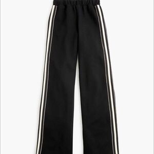 JCrew + Universal Standard Black Track Pants with Off White Side Stripes